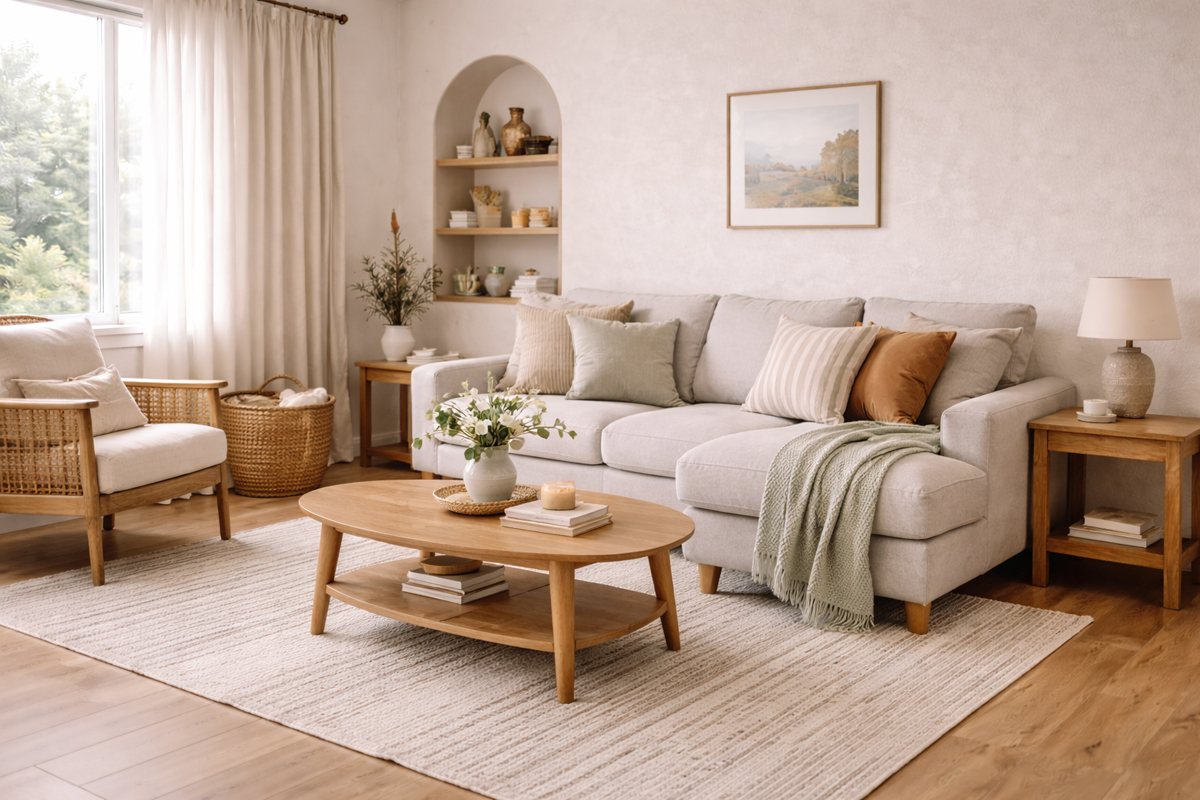 Bright and cozy living room setting home decor ideas